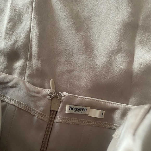 HOUSE OF CB 'Jasmine' Oyster Draped Strapless Corset Dress/Size S NWOT - Picture 7 of 13